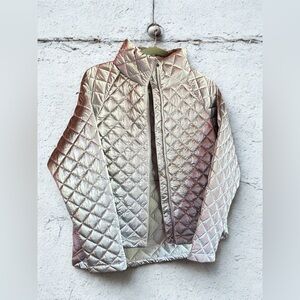 NWOT Athleta Whisper Festherless Quilted Puffer Jacket in Silver